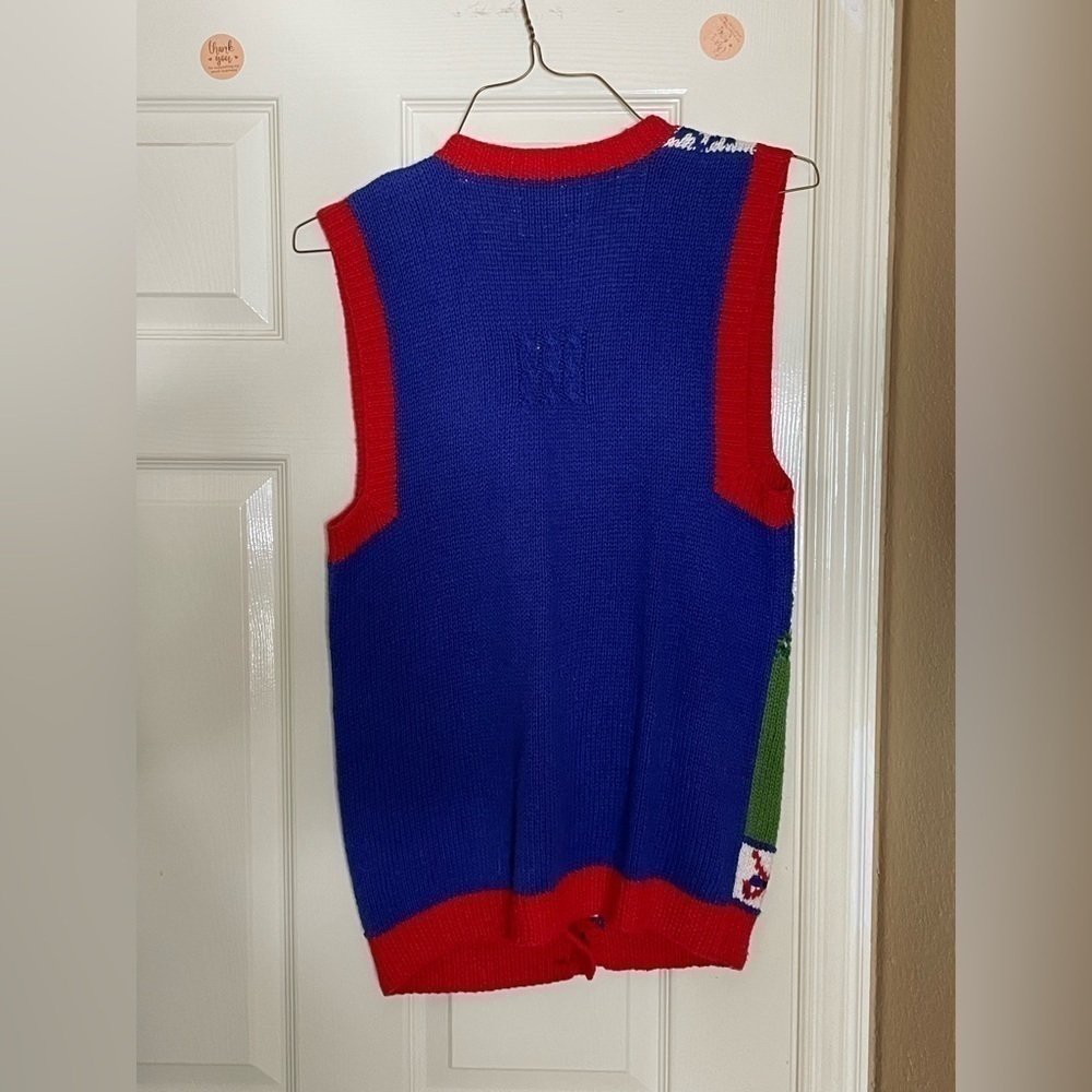 Marisa Christina Colorful Golf Knit Pullover Sleeveless Womens L Vintage Sweater - Picture 7 of 11